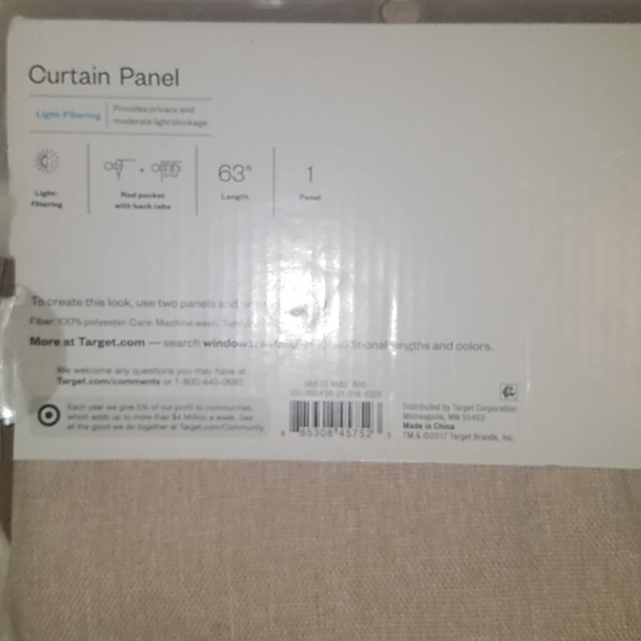 Room Essentials Tan Light Filtering Curtain Panels - Picture 3 of 3